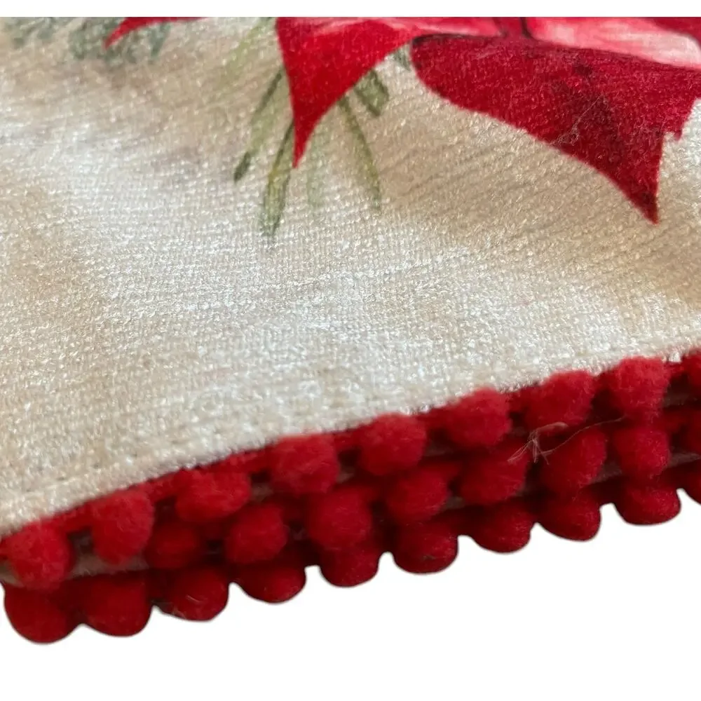Max Studio Christmas Poinsettia & Bows Placemats 13x19 Set of 4 Holiday Red NEW